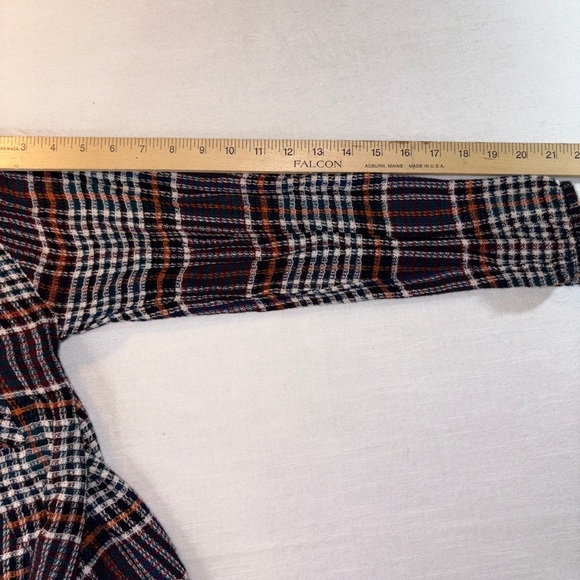 Plaid V-Neck Women's Top Medium - Picture 6 of 9